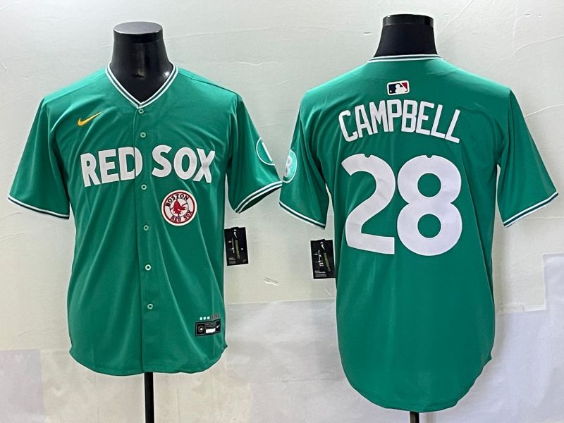 Men 2025 Boston Red Sox #28 Campbell Dark Green Joint Name Nike MLB Jersey style 10